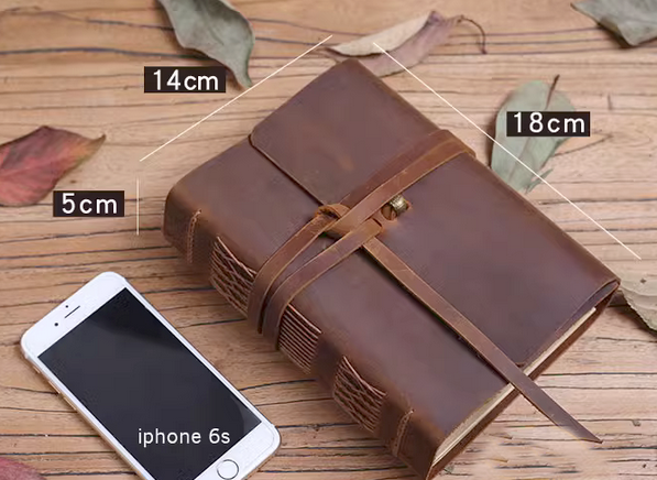 Personalized Leather Notebook for Writing Sketching Coffee Lovers A306-image