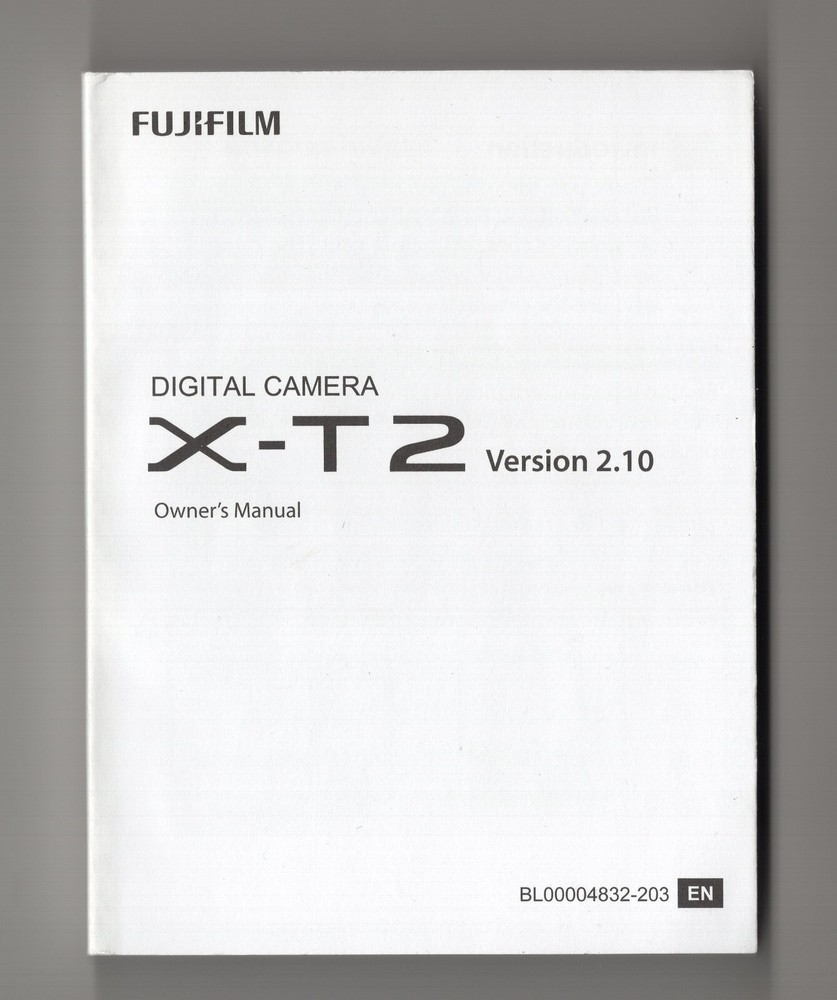 Fuji X-T2 Firmware 2.10 Official English Camera Manual