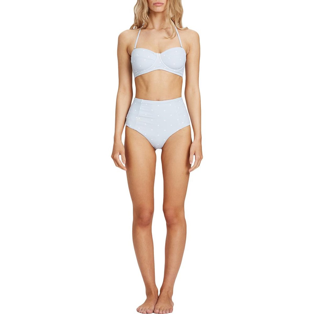 Charlie Holiday Womens Blue Underwire Printed Swim Top Separates 4  9748