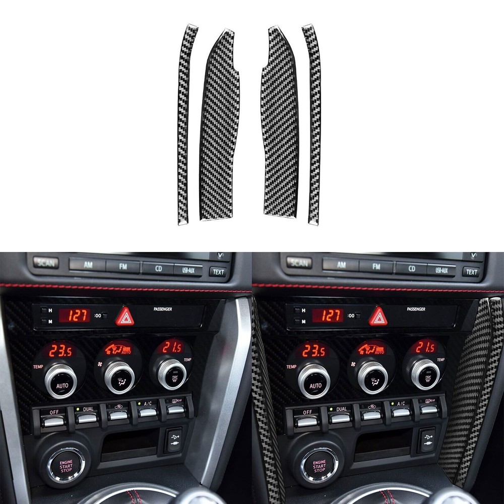4Pcs Real Carbon Fiber Console Panel Cover for Toyota 86 BRZ 2016-2020