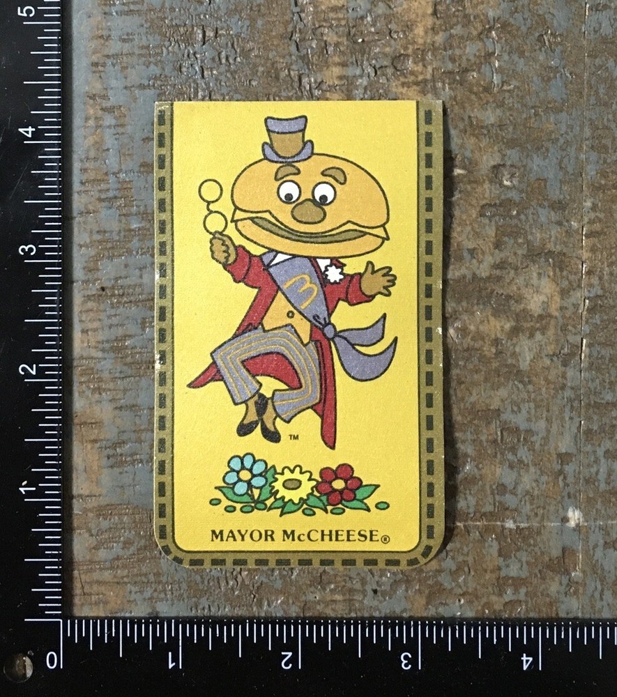 Vintage MAYOR McCHEESE McDonald's Fast Food Character Printed Iron-On Patch 1979