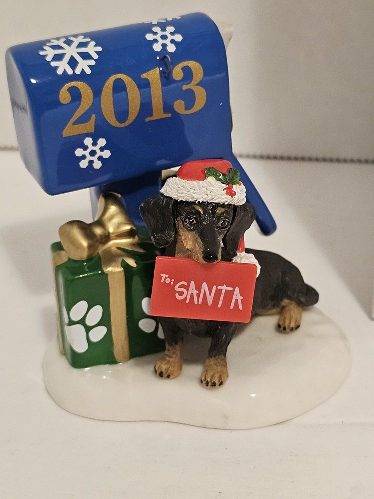 2013 The Danbury Mint Dachshund Delight Christmas Ornament CL