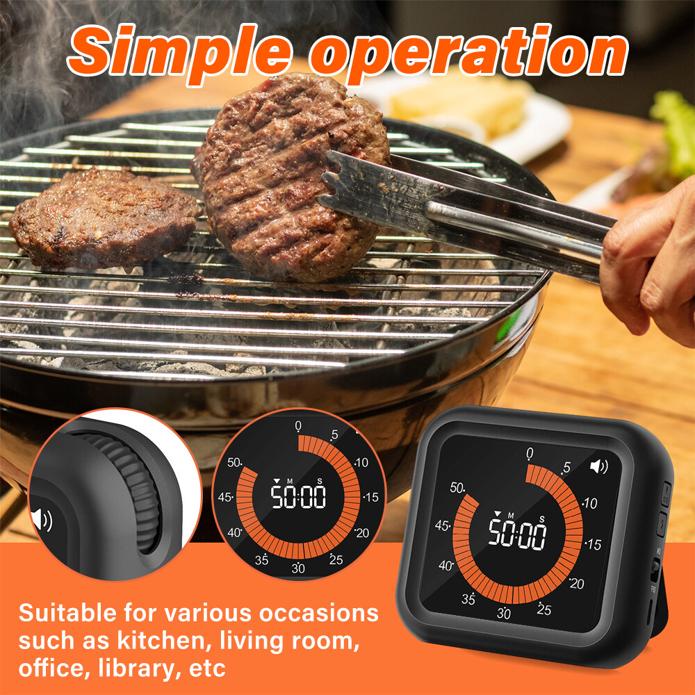 Rechargeable 60-Minute Visual Countdown Timer for Kids Kitchen or Office Use-image