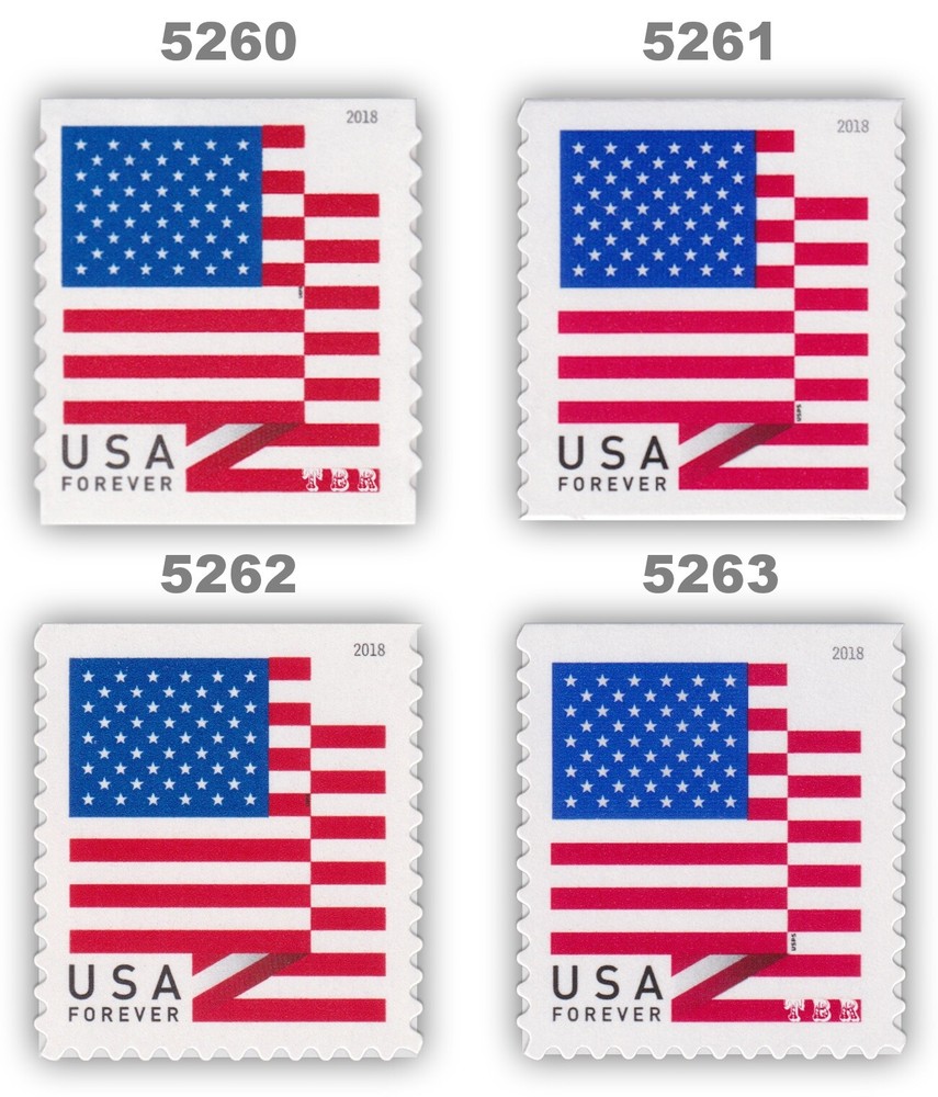 5260-63 5261 5262 5263 Flag Forever Complete Set of Four From 2018 MNH - Buy now-image