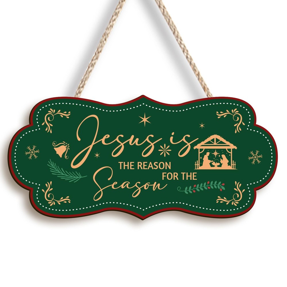 Christmas Signs for Wreaths, Jesus is the Reason for the Season, Christmas We...