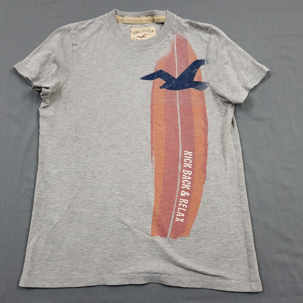 Hollister Shirt Mens S Short Sleeve  Kick Back & Relax Surf Knit Pullover Gray