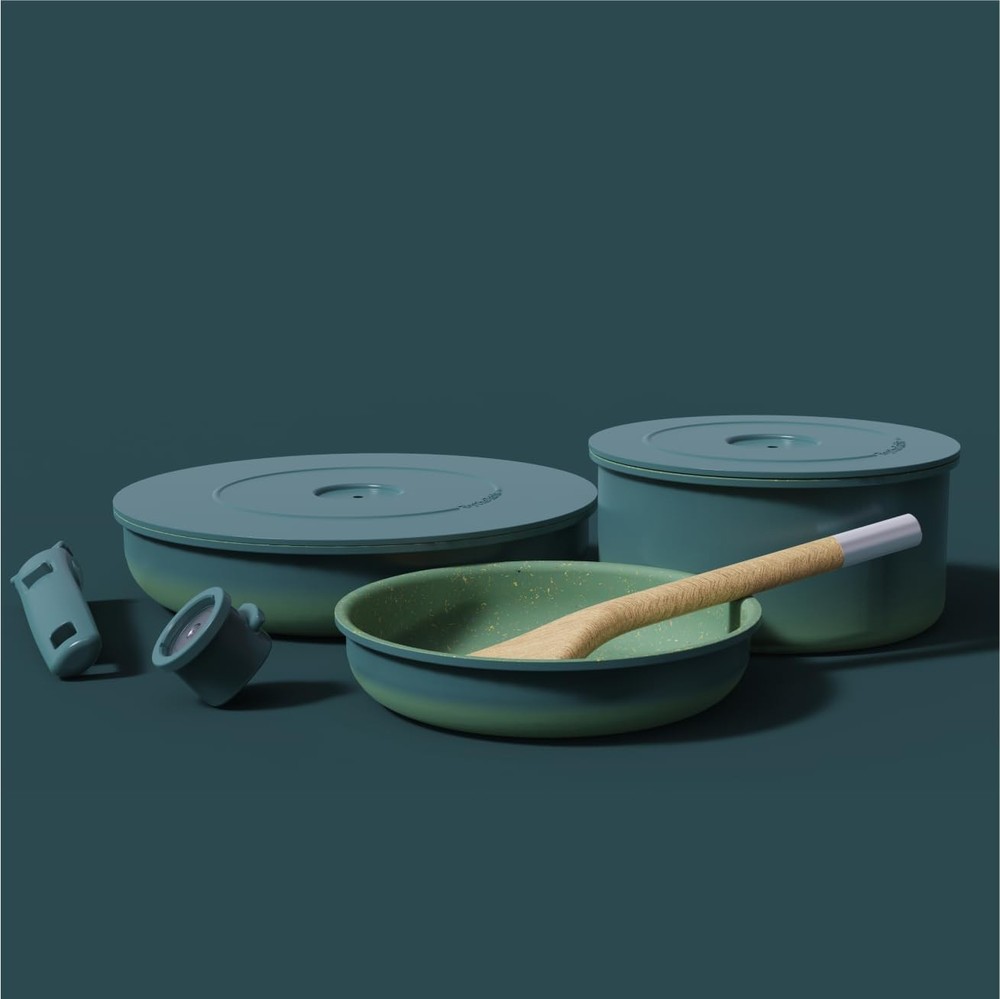 BytheTable 8-Piece Ombré Ceramic Titanium Nonstick Cookware Set