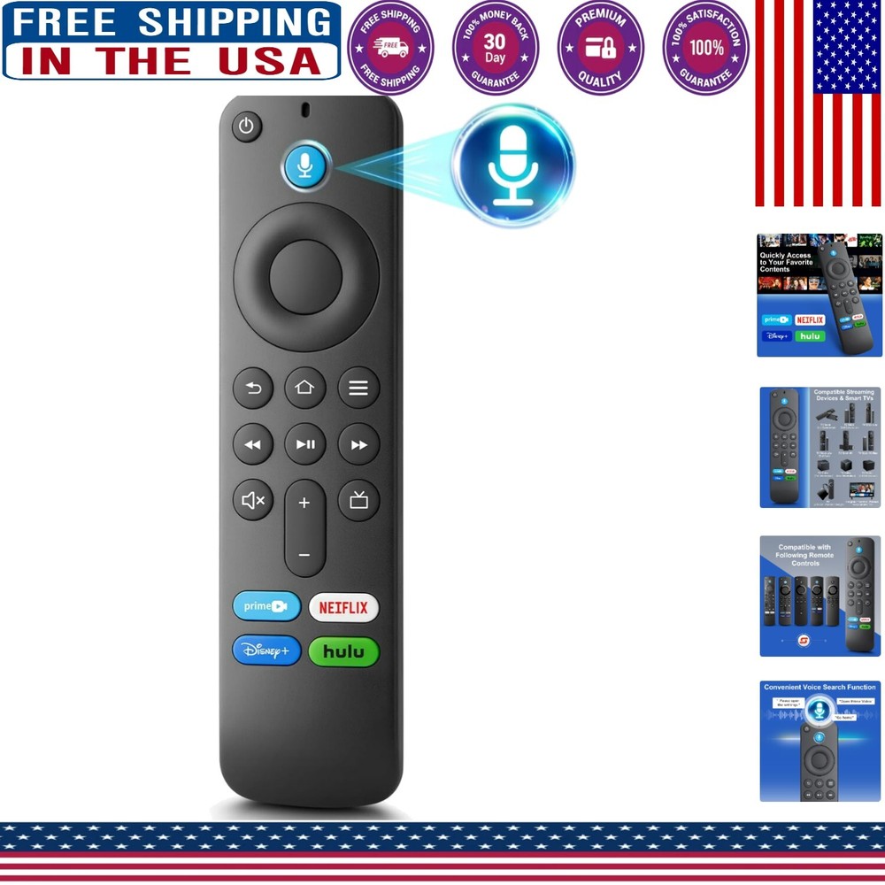 Lightweight Voice-Controlled Remote Replacement - Compatible with Fire TV & More