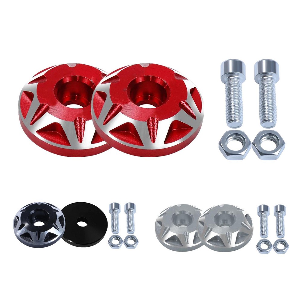 2Pcs Aluminum Alloy Motorcycle License Plate Frame Fasteners with Tag Bolt Screws