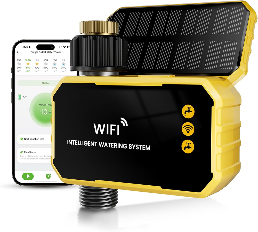 Smart WiFi Water Timer with Brass Inlet - No Gateway Needed, Automatic Hose Sprinkler Control