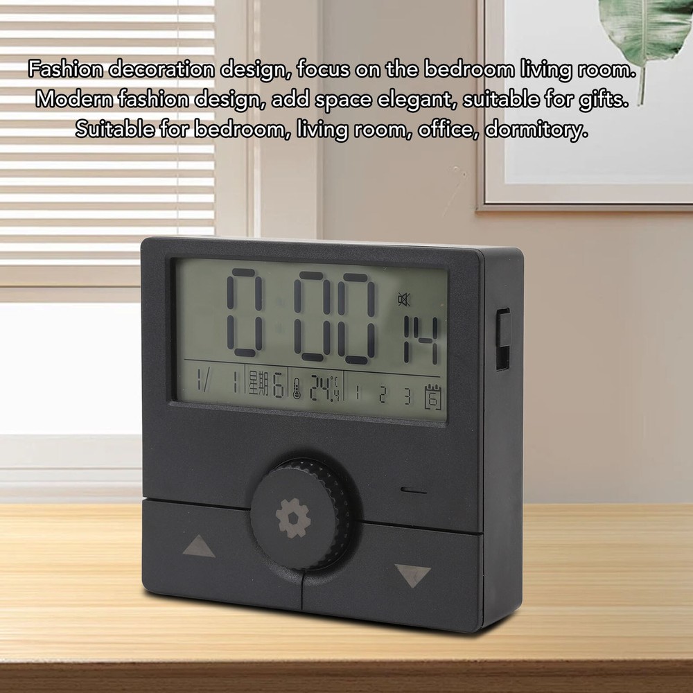 Digital LED Alarm Clock with Time Date Week Temperature Display
