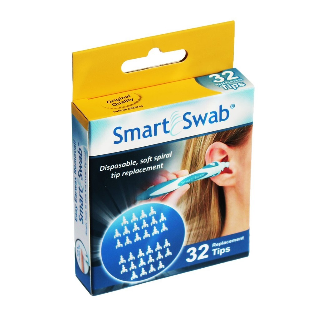 SMART SWAB EAR WAX REMOVAL TIPS 32 PACK REPLACEMENT TIPS