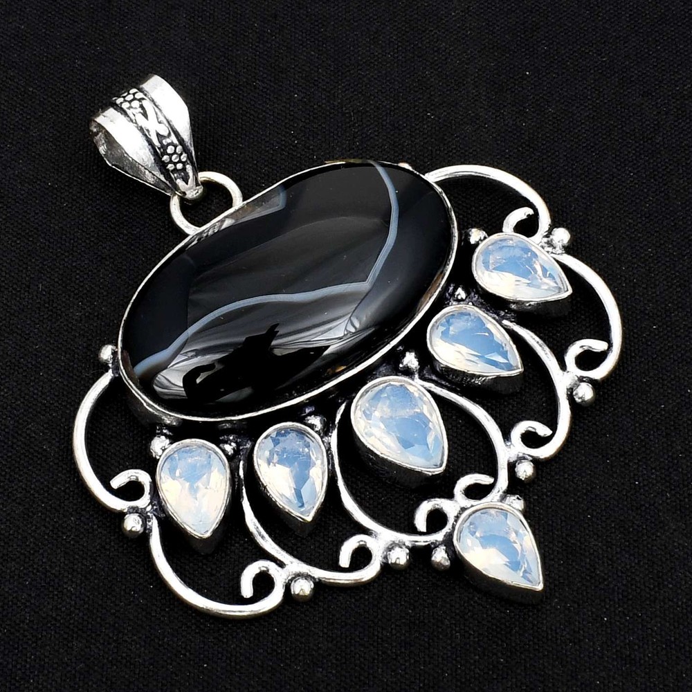 Botswana Agate Opalite Gemstone Handmade Pendant Jewelry New Year Gift  AP-15497