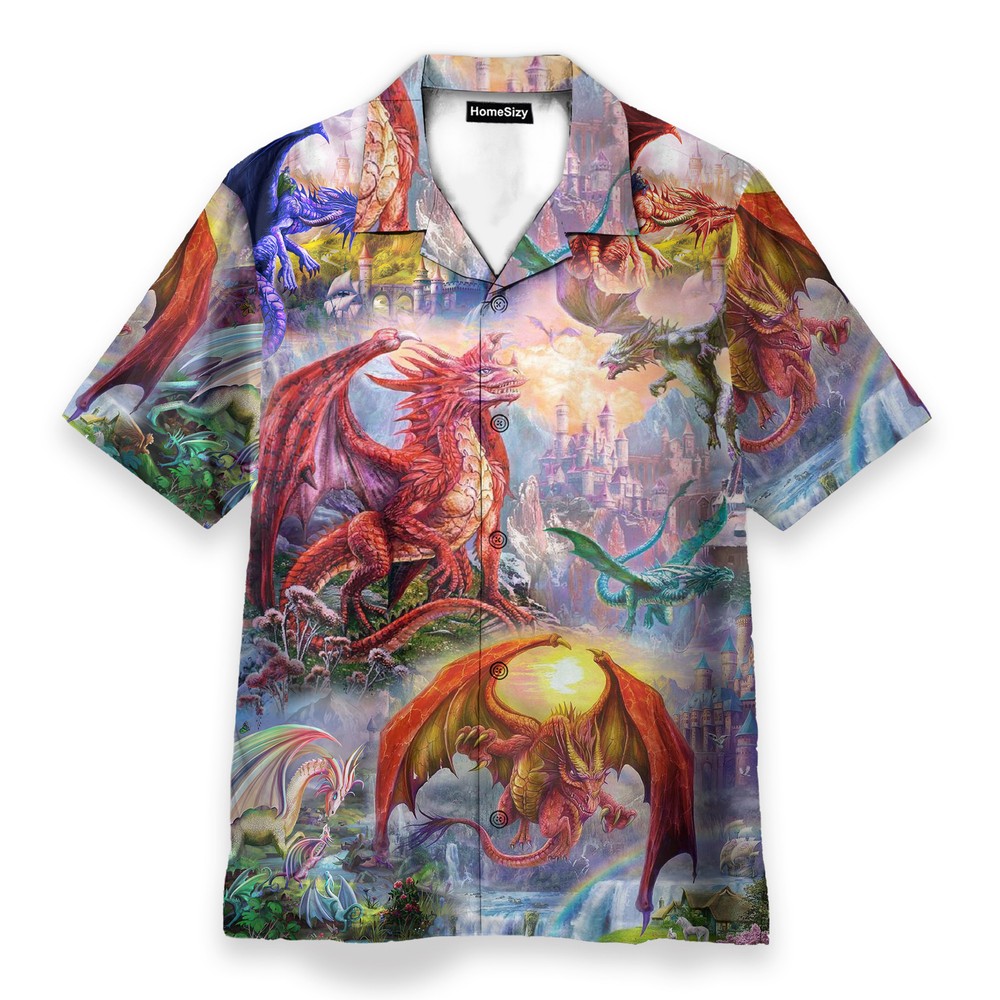 Dragon Land Mens Buttons Up Shirts   Hawaiian Shirt