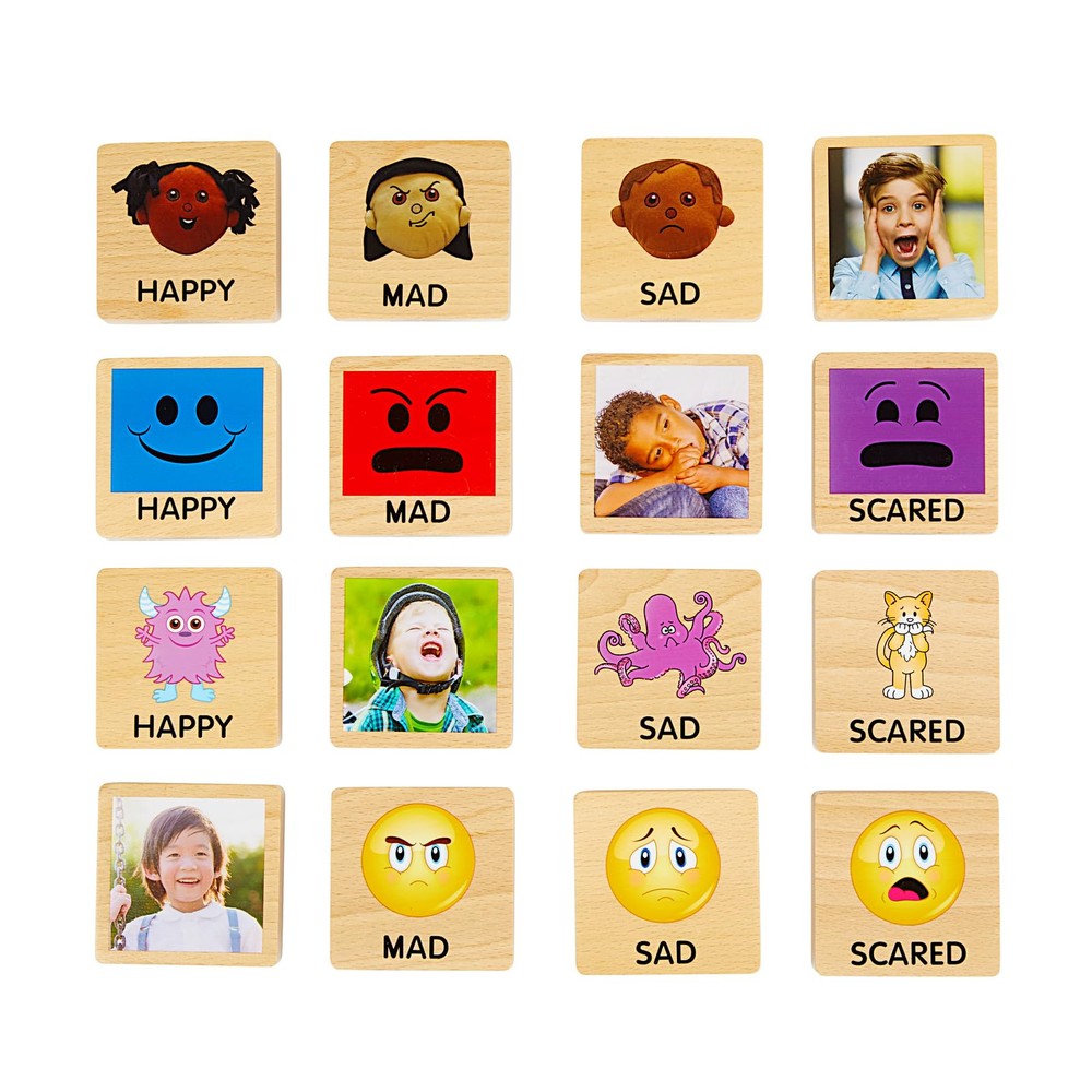 Build and Match Emotions Block Set 1-16 Blocks