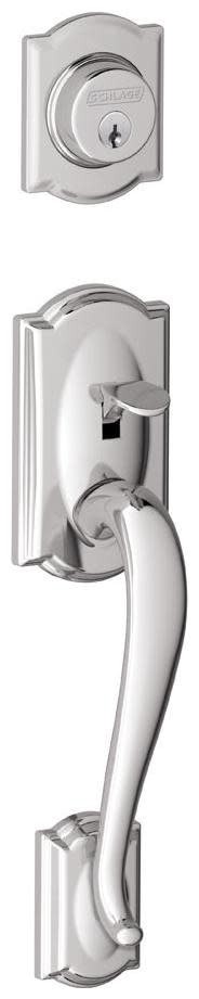 Schlage F58-CAM Camelot Chrome Single Cylinder Exterior Door Lock