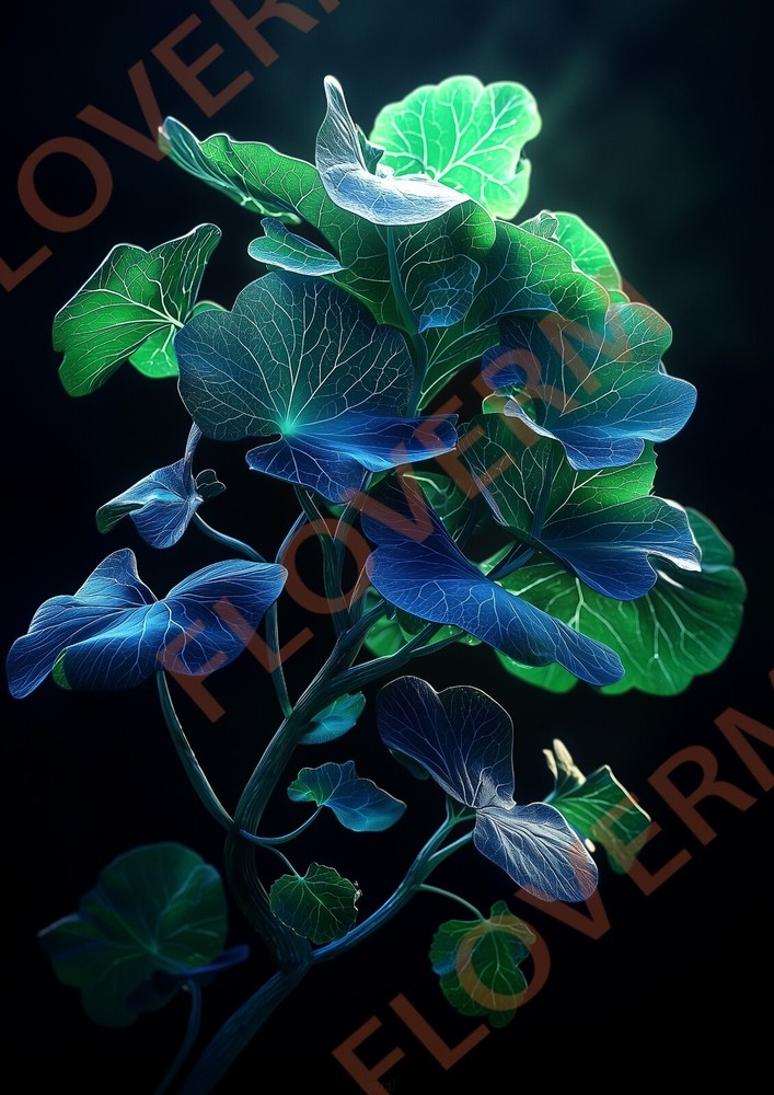 Exquisite Green Floral Art Wall Poster Modern Home Decor Digital Print