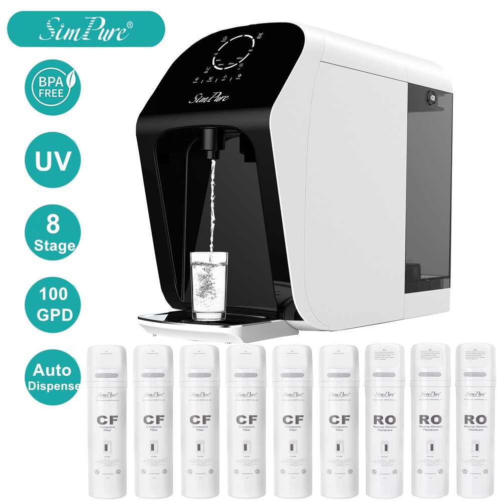 8-Stage UV Countertop Reverse Osmosis Water Filter System Filtration Dispenser