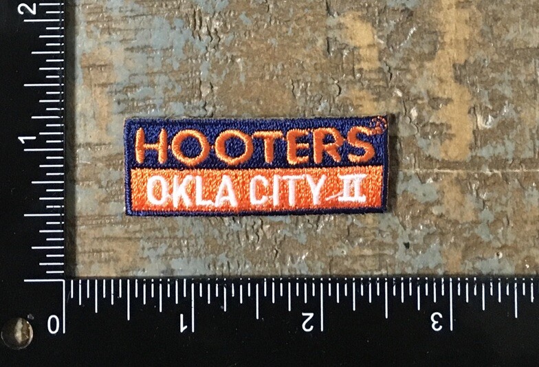 Vintage HOOTERS Oklahoma City Embroidered Iron-On Bar Patch  