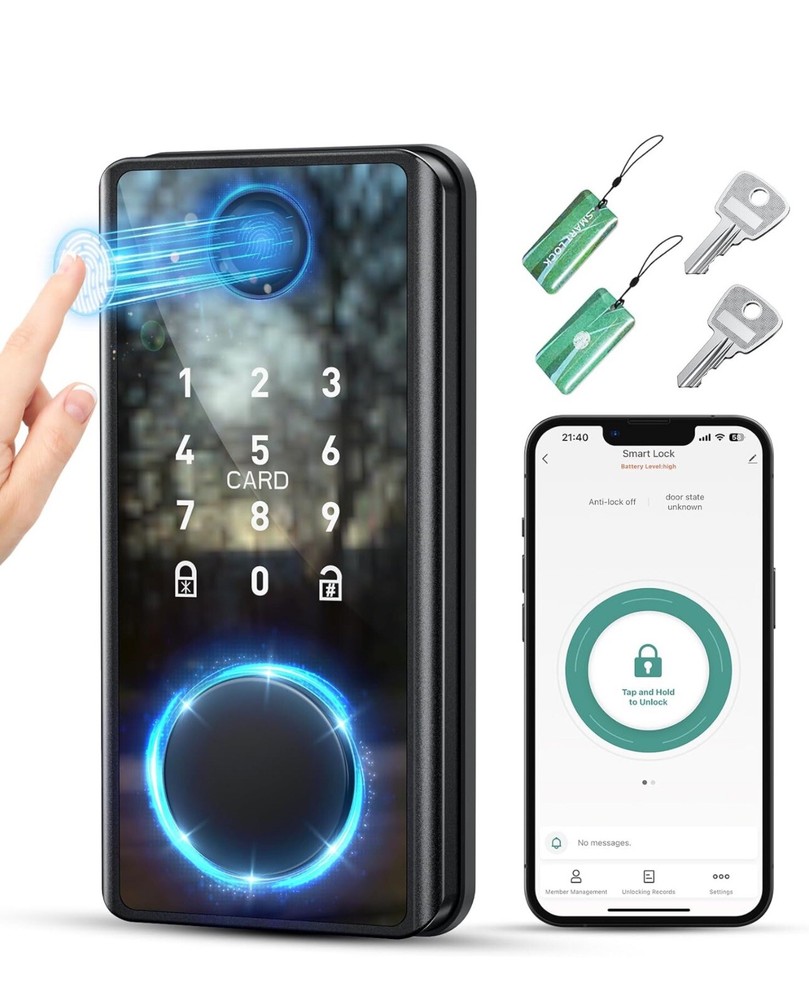 Biometric Smart Door Lock with Fingerprint Keypad & Keyless Entry Code-image