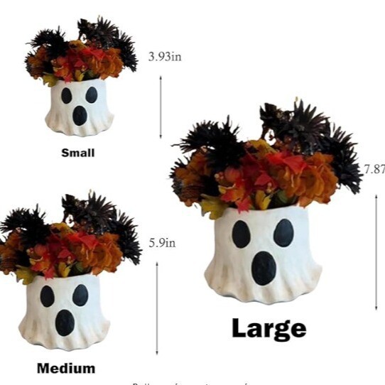 Cross-border new ghost flower pot resin handicraft ornament Halloween ornament-image