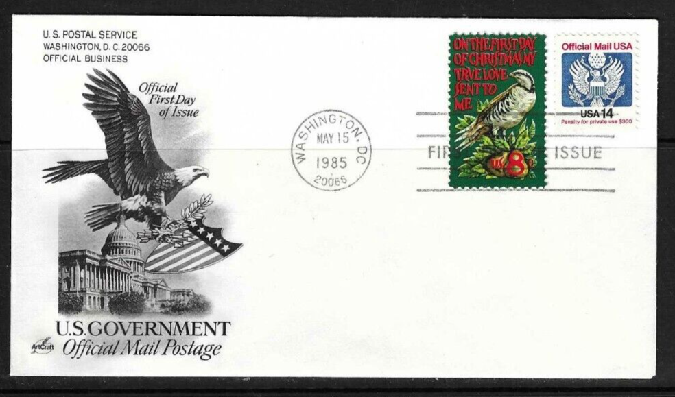 USA SC # O129a Official Mail Postage FDC .  Artcraft Cachet