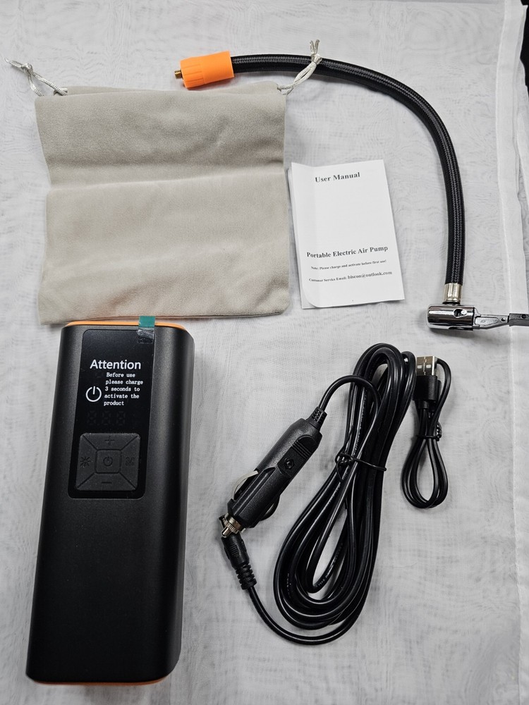 Portable 150PSI Electric Air Pump for Cars Bikes Balls with Light and Power Bank