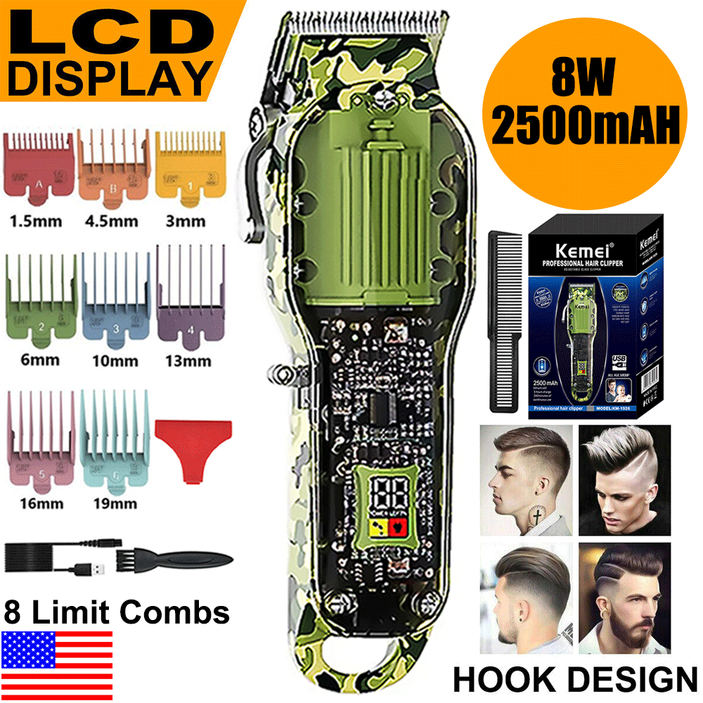 Kemei-1926 0.00MM T-Blade Hair Clipper Trimmer Kit for Professional Mens Haircuts