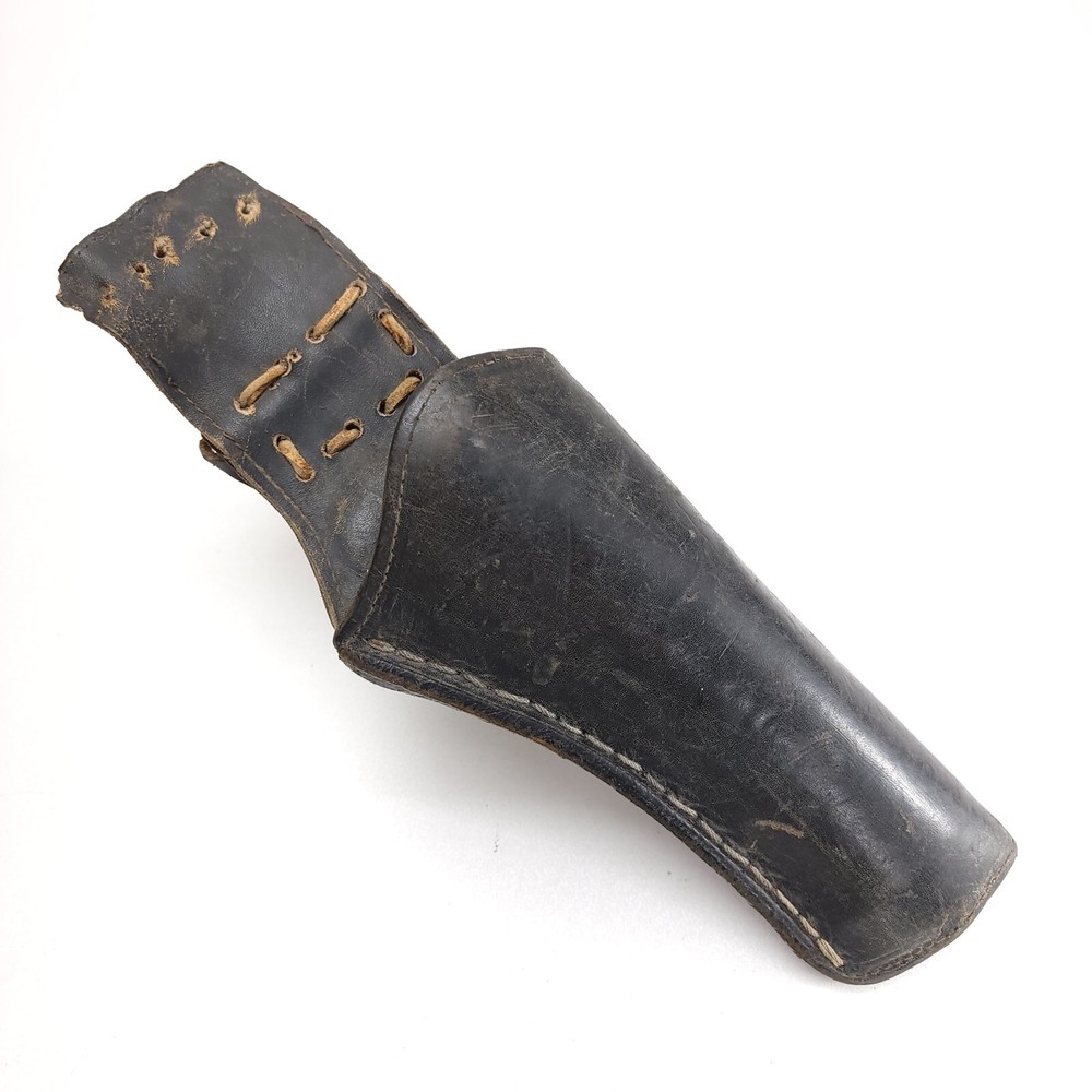 Authentic Leather Gun Holster Western Cowboy Revolver Pistol Black Vintage