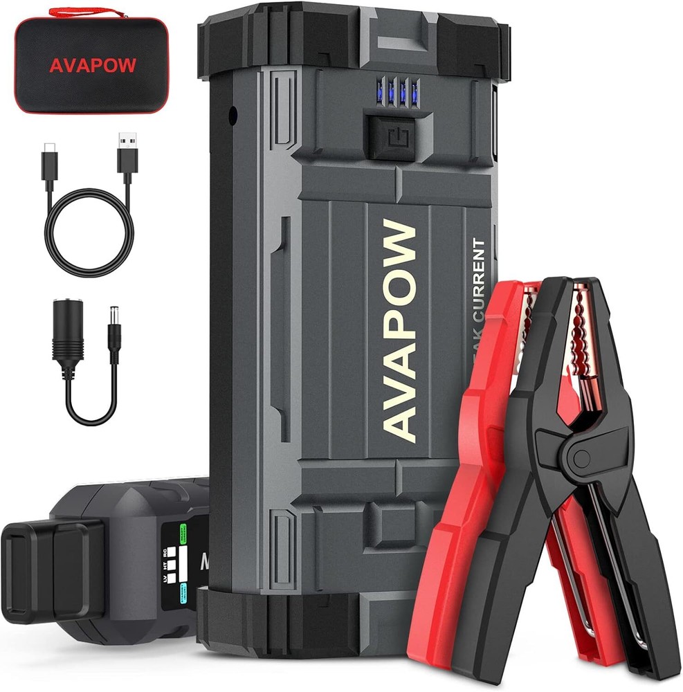 AVAPOW Car Battery Jump Starter 3000A Peak, Jumpstart with Force Start...