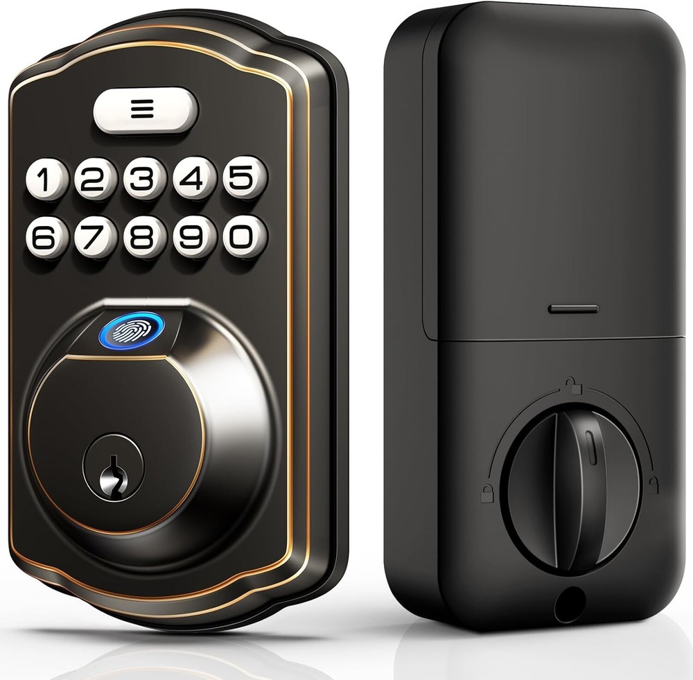 Fingerprint Door Lock - Keyless Auto-Locking Bronze Smart Entry-image