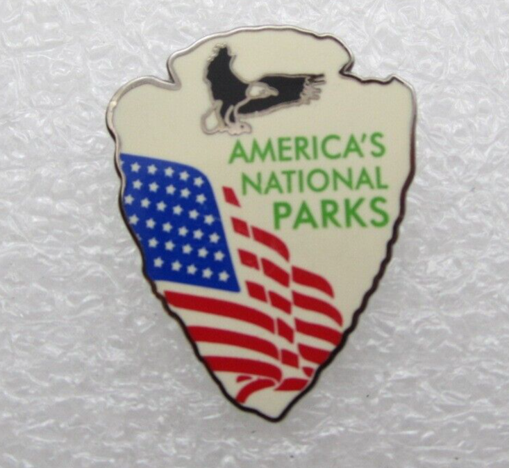 American's National Parks Flying Eagle USA Flag Lapel Pin (C862)