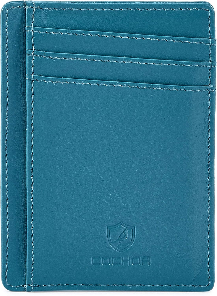 Slim RFID Blocking Front Pocket Wallet for Men & Women – Minimalist Real Leather