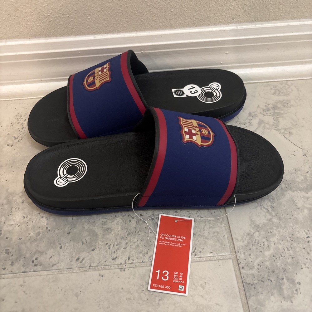 Nike Offcourt FC Barcelona Slide Size 13 Deep Royal Blue Gold FZ3185 400