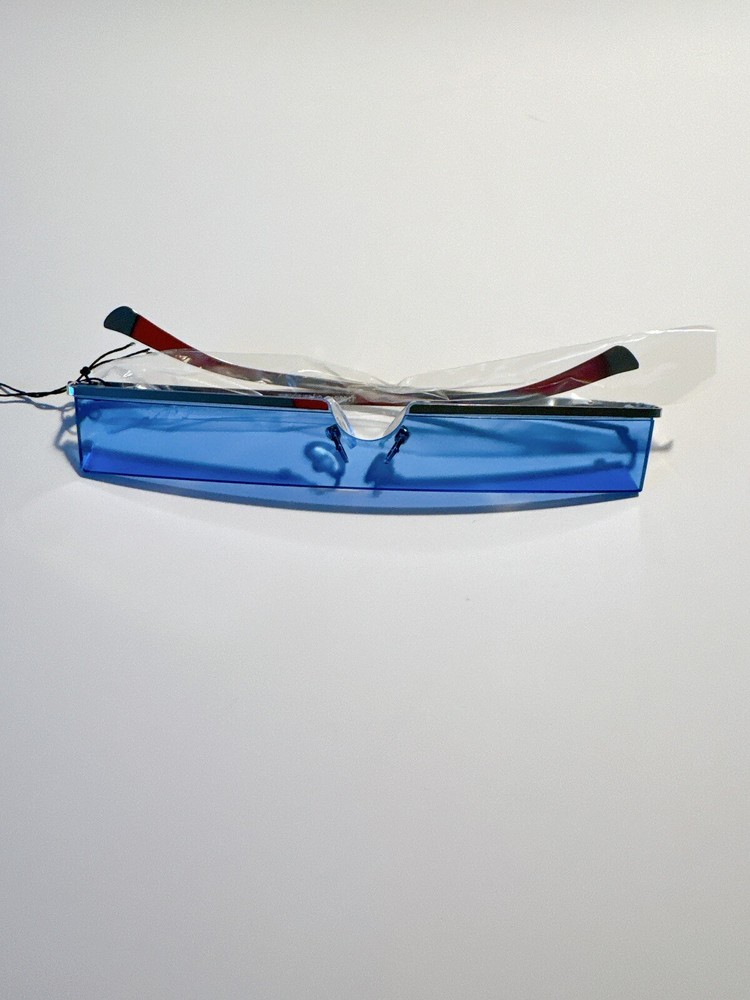 Semi Rimless Rectangle Sunglasses in Bleu Black Red Purple Yellow Pink