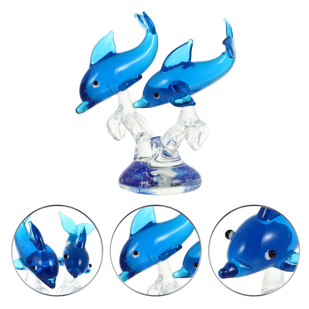 Glass Blown Fish Hand Dolphin Ornament Adorable Shape Collectible