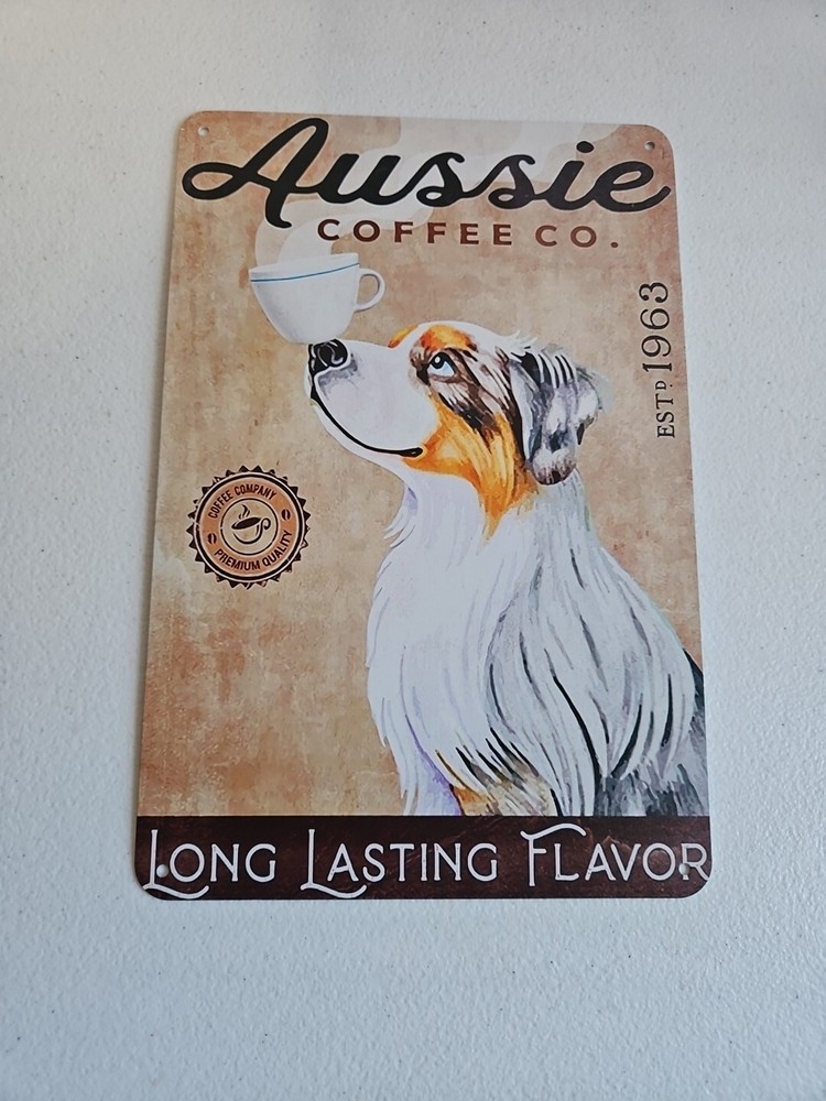 Aussie Coffee Co. Long Lasting Flavor, 8x12, Metal Sign