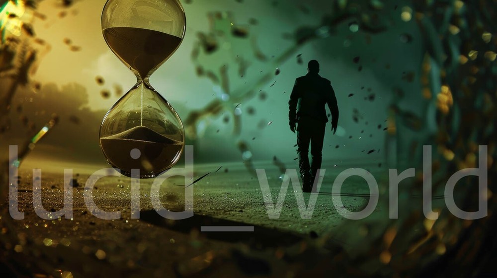 AI Art Digital Wallpaper - Hourglass Time Travel Desktop Background  -image