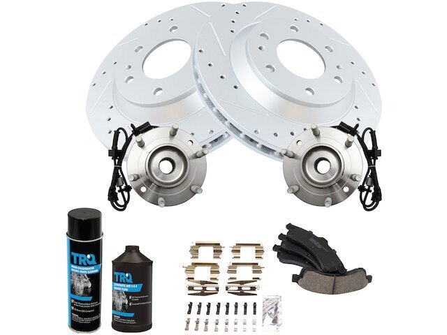 Front TRQ Brake Pad and Rotor and Wheel Hub Kit fits GMC Envoy 2002-2005 28XHZV