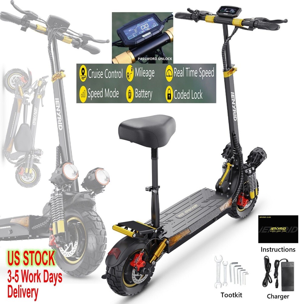 E-Scooter 2OOO Dual Motor Electric Scooter Max Speed 34MPH Off Road for Adults