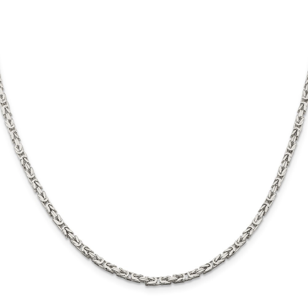 Sterling Silver 2.5mm Byzantine Chain Necklace for Women, 30