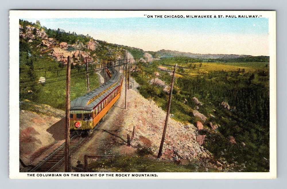 The Columbian Summit Vintage Postcard on Trains and Transportation