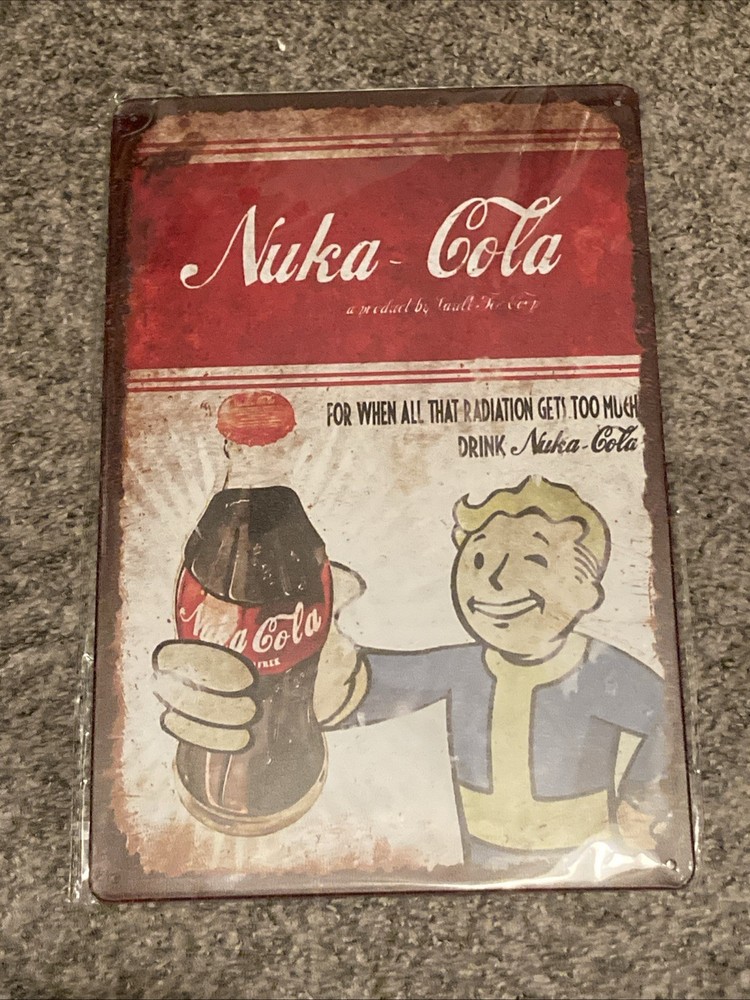 Fallout Nuka Cola Metal Sign Poster 12x8 Inches Retro Gaming Decor
