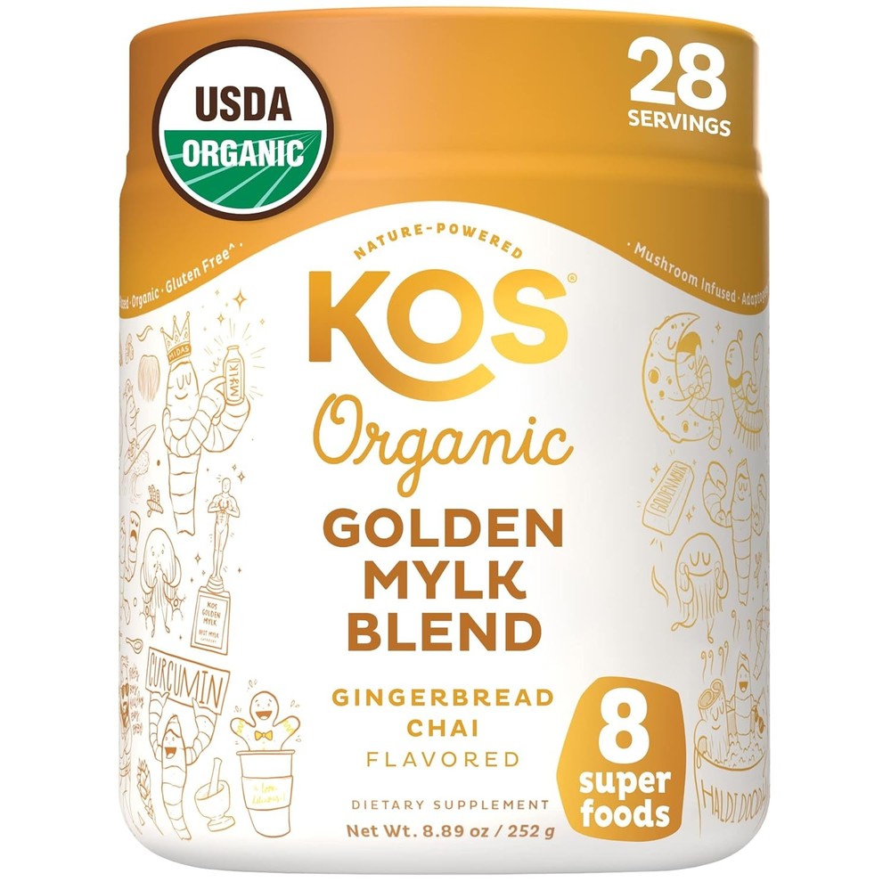 KOS Organic Golden Mylk Latte Powder with Turmeric Ginger Superfood Blend
