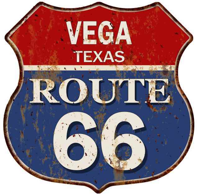 VEGA, TEXAS Route 66 Shield Metal Sign Man Cave Garage 211110013235