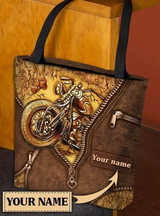 Custom Motorcycle Tote Bag for Biker Lovers - Unique Handmade Gift