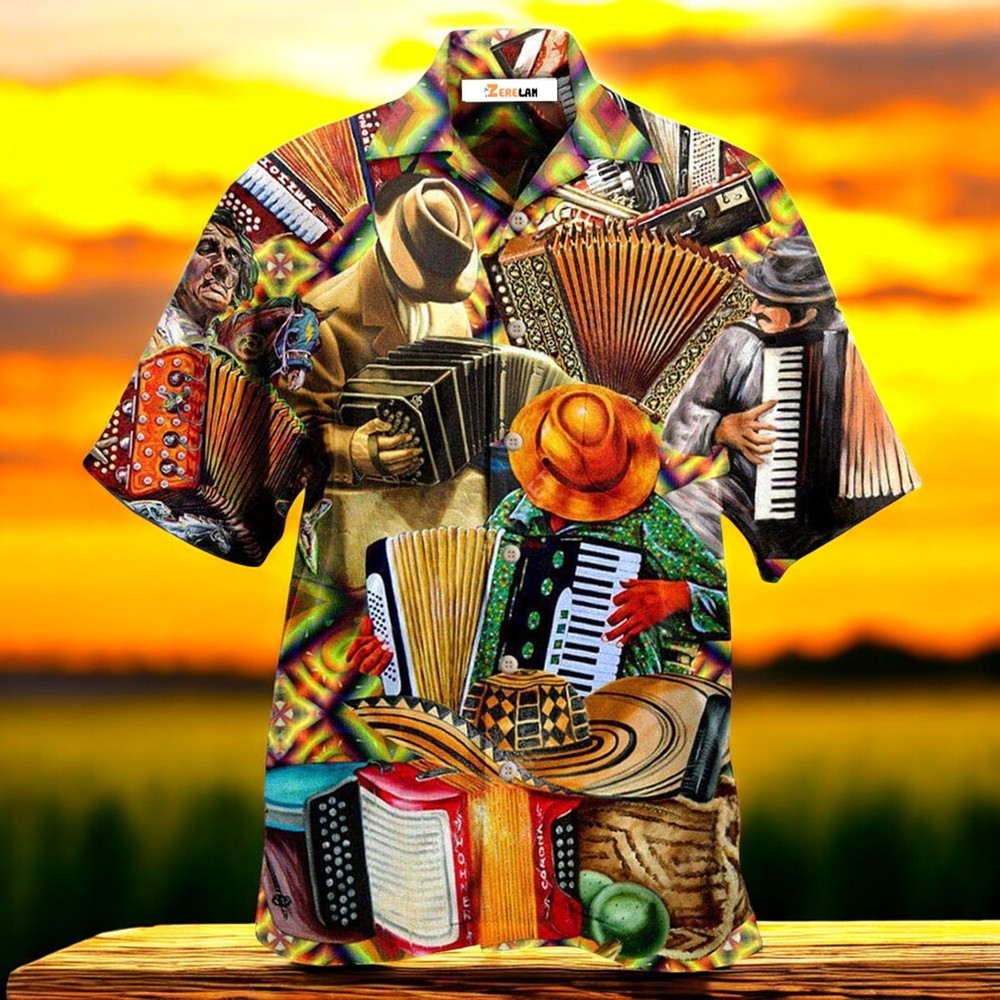 Music Where Words Failed Accordion Speaks Hawaiian Shirt
