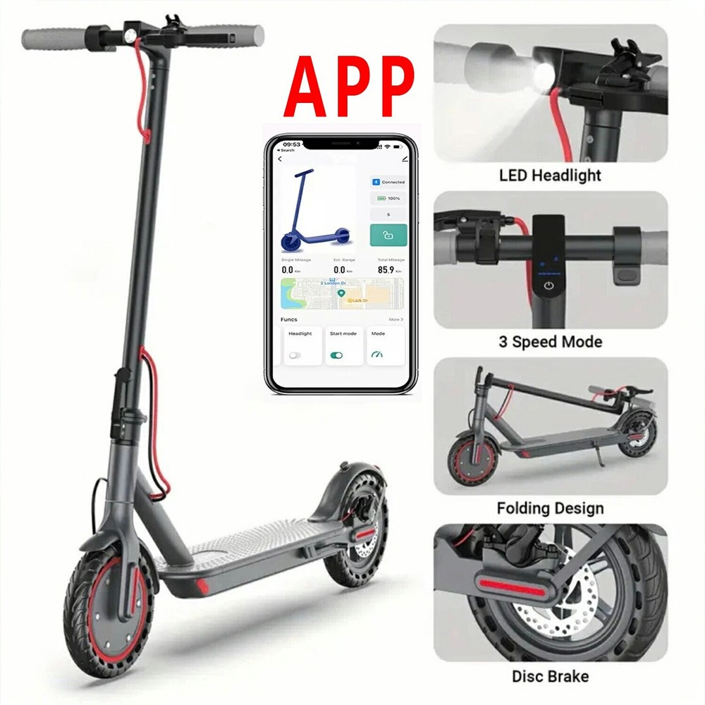350W Foldable Electric Scooter for Adults 30KM Range 10.4AH Battery APP-Enabled Commuter