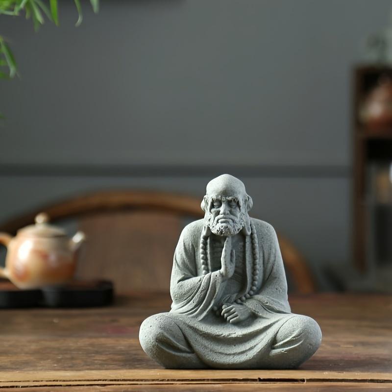 Figurine Patriarch Resin Gray Religious Small Carved Free Stand Modern Decor