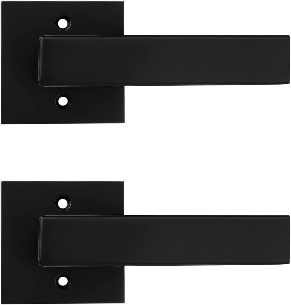 2 Pack Black Dummy Door Lever,Single Sided Door Handle for Closets French Doo...
